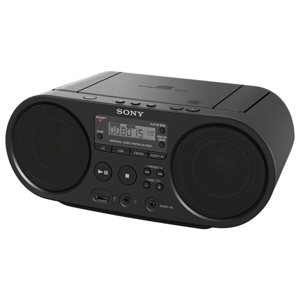 Radio CD portabil SONY ZS-PS50, FM, USB, negru
