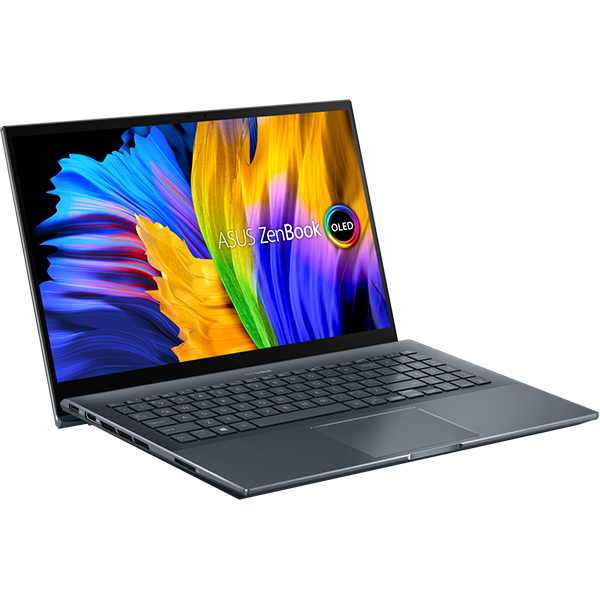 Laptop ASUS Zenbook Pro 15 OLED UM5500QE-KY204X, AMD Ryzen 7 5800H pana la 4.4GHz, 15.6" Full HD Touch, 16GB, SSD 1TB, NVIDIA GeForce RTX 3050 Ti 4GB, Windows 11 Pro, Pine Grey