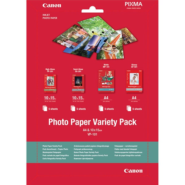 Pachet hartie foto originala CANON VP-101 Variety, 10 x 15cm, 20 coli