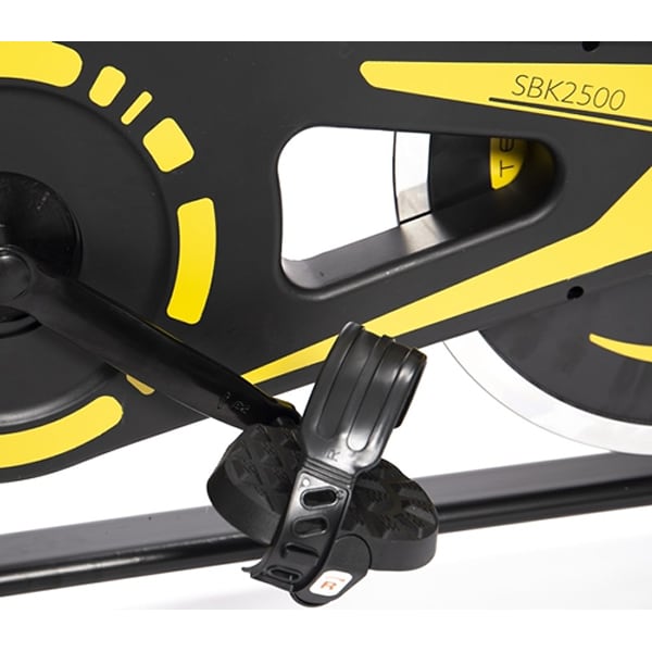 Bicicleta spinning TECHFIT SBK2500, volanta 15kg, 10 trepte, greutate suportata 120kg