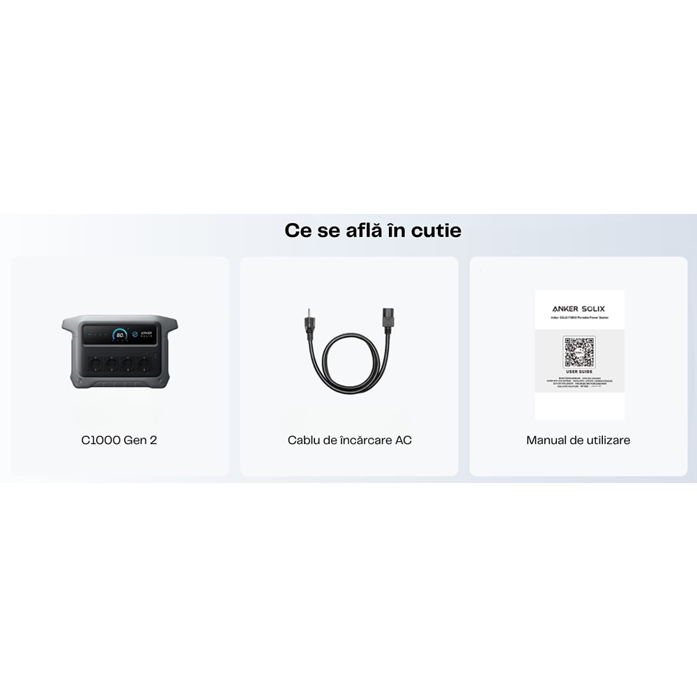 Statie de incarcare ANKER Solix C1000X, 1056Wh, 1800W, Generatia 2, negru