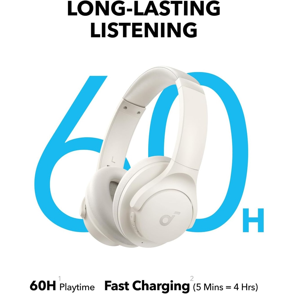 Casti ANKER SoundCore Life Q11i, Bluetooth, Over-ear, Microfon, alb