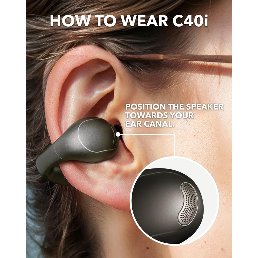 Casti ANKER SoundCore C40i, Bluetooth, Open-ear, Microfon, negru