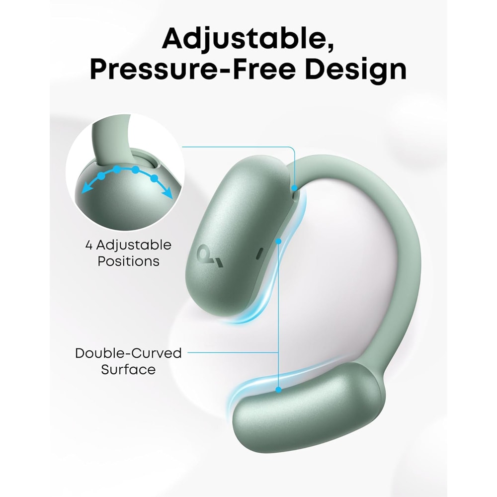 Casti ANKER Soundcore AeroFit 2, True Wireless, Bluetooth, Open-ear, Microfon, verde
