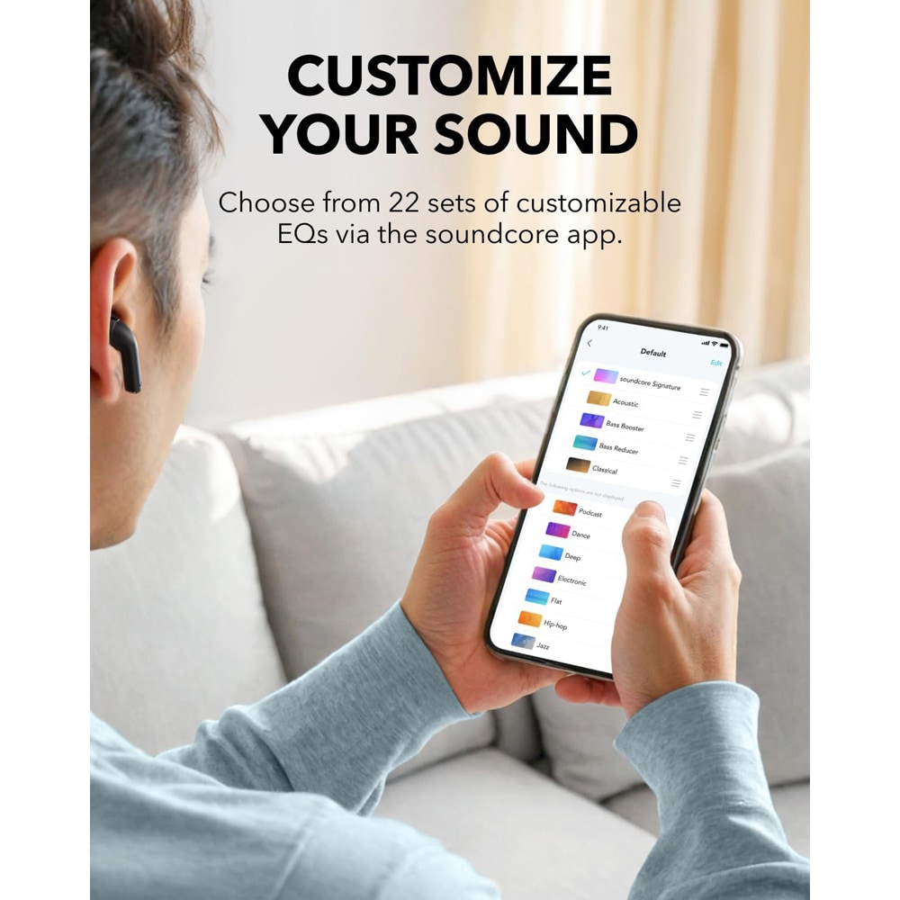 Casti ANKER Soundcore K20i, Bluetooth, In-ear, Microfon, negru