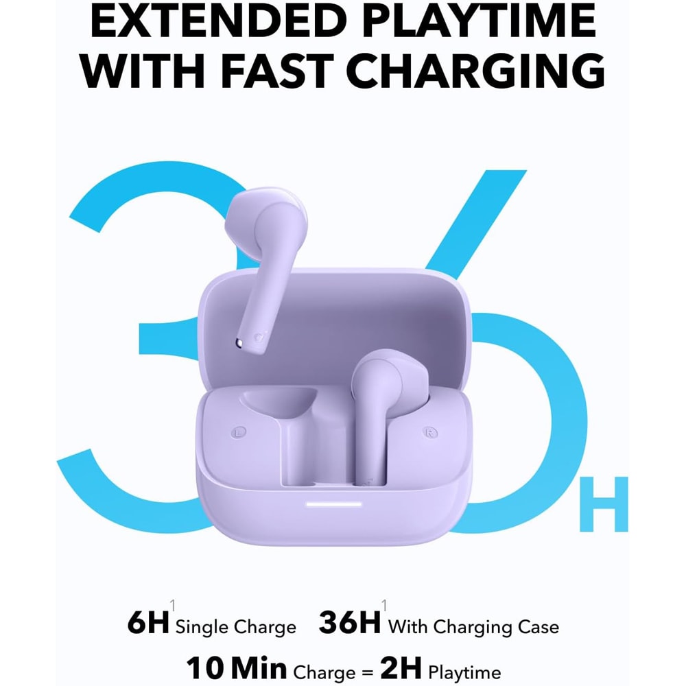 Casti ANKER Soundcore K20i, Bluetooth, In-ear, Microfon, violet