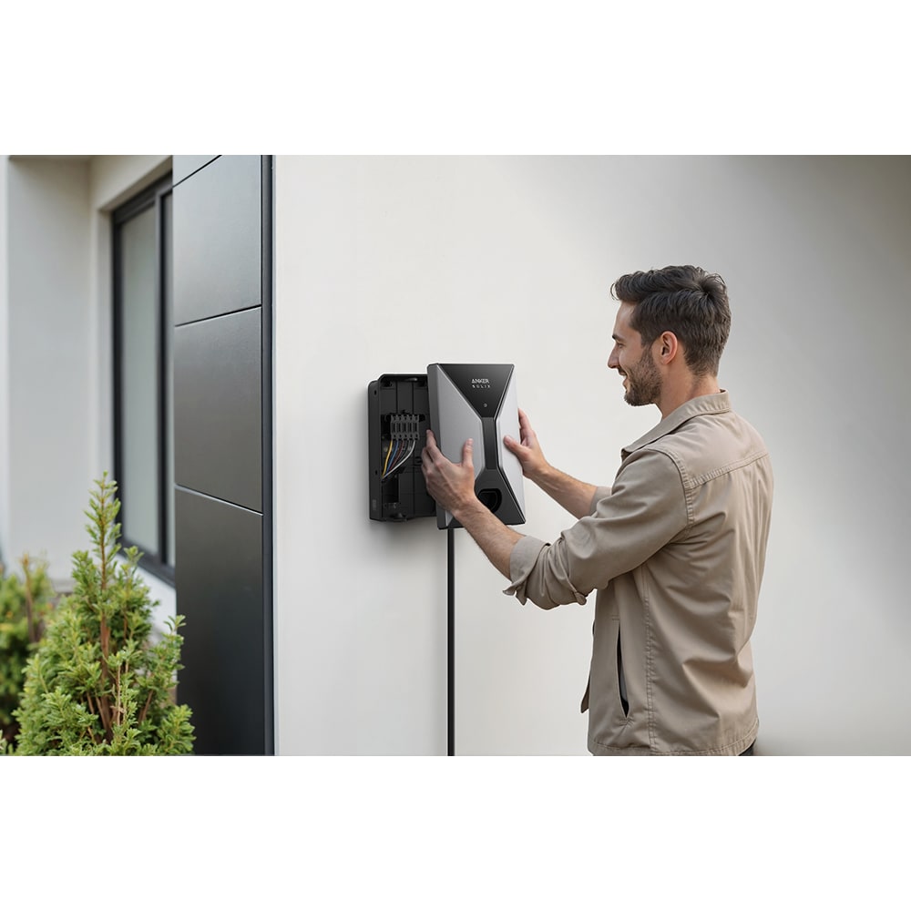 Statie incarcare masini electrice ANKER Solix V1 Type 2, monofazat 11kW, 16A, Wi-Fi, cablu 5m, negru