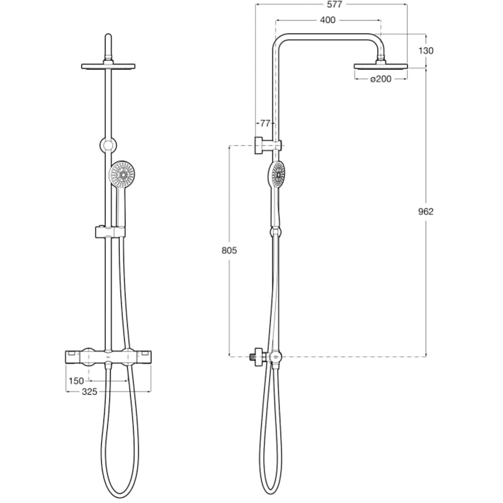 Coloana dus ROCA Victoria T-Basic A5A9F18NB0, termostat, 1 functie, negru mat
