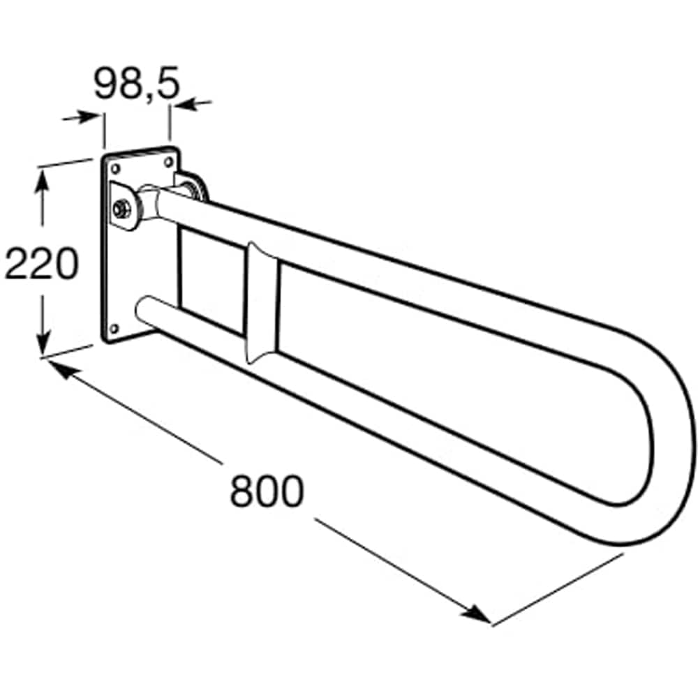 Bara sprijin cada rabatabila ROCA Access Comfort A816933001, 80 cm, crom