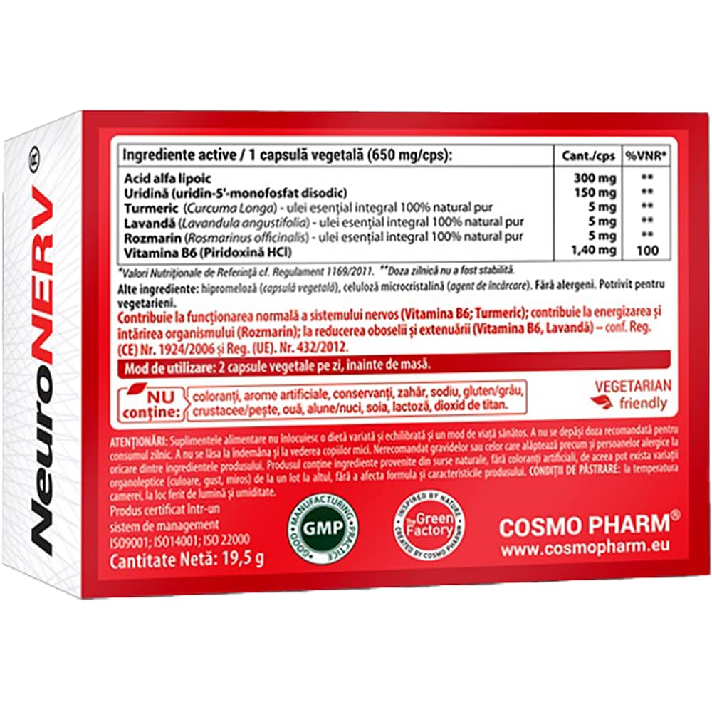 Supliment Neuronerv, 30 capsule, COSMO PHARM