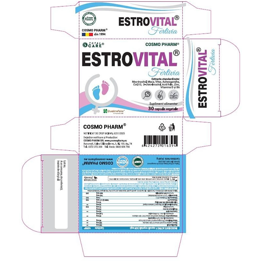 Supliment Estrovital Fertivia, 30 capsule, COSMO PHARM