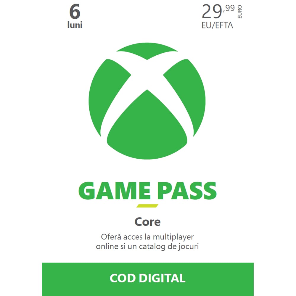 Abonament Xbox Game Pass Core 6 luni (licenta electronica Xbox)