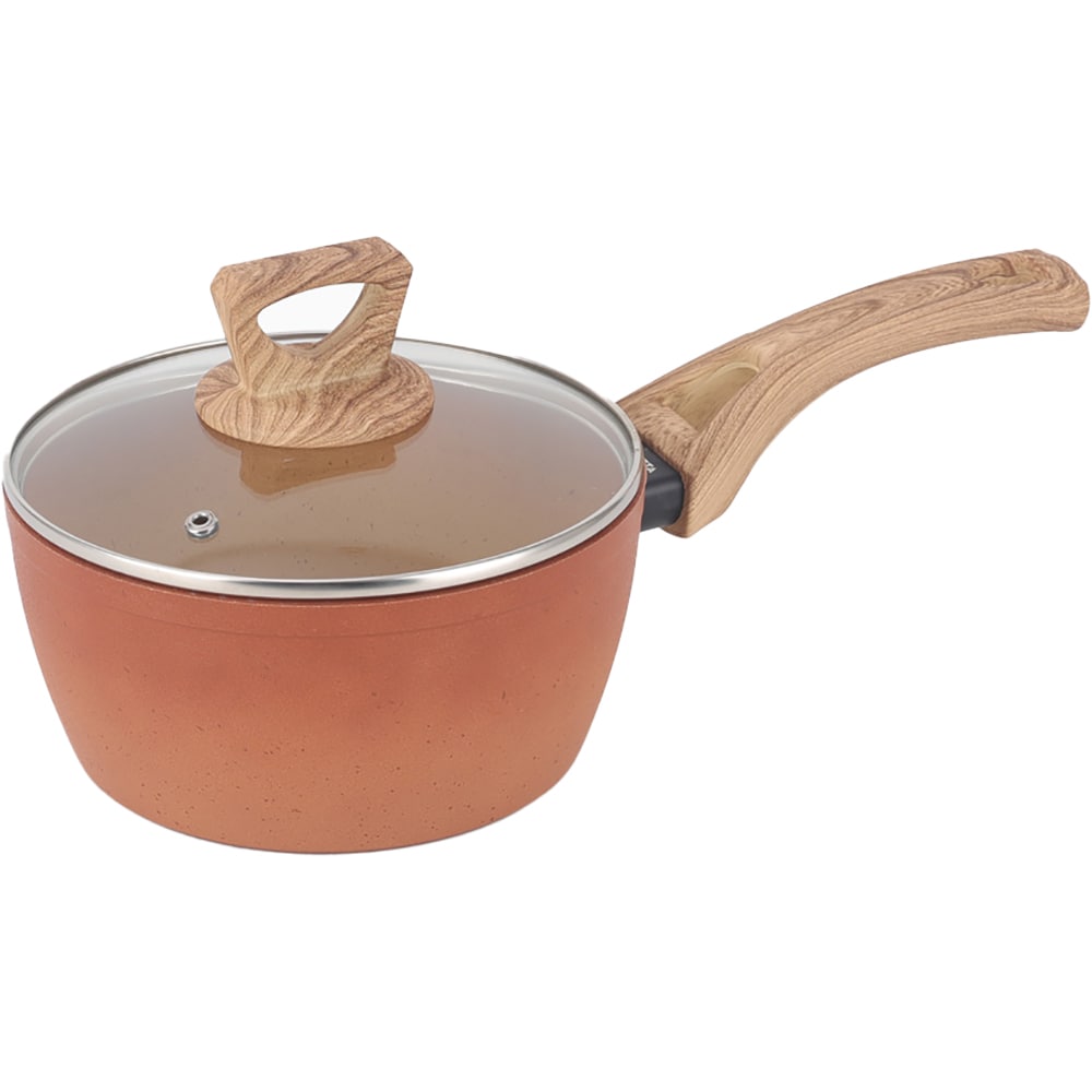 Cratita cu capac pentru sos AMERCOOK Terracotta AC0108504.18, 1.3l, 18 cm, aluminiu presat, aramiu