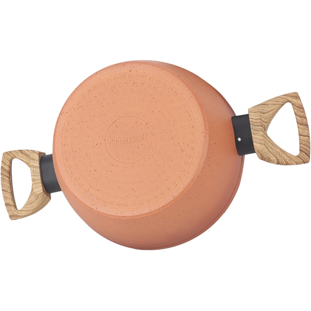 Cratita cu capac AMERCOOK Terracotta AC0108505.20, 2l, 20cm, aluminiu presat, aramiu