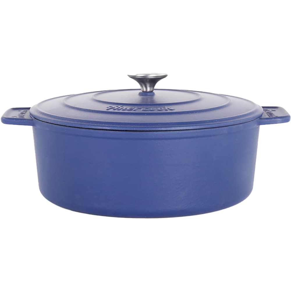 Cratita cu capac AMERCOOK Le Pluriel AC0112805.28PE, 4.5l, 28 cm, fonta, albastru