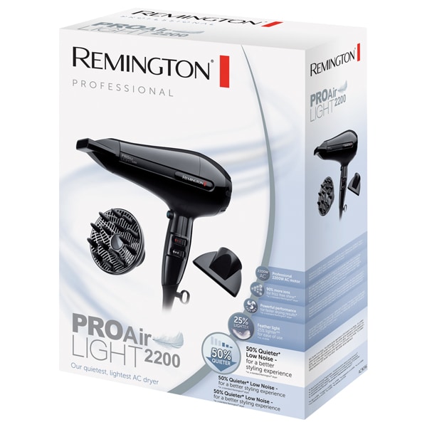 Uscator de par REMINGTON PRO-Air Light 2200 AC6120, 2200W, 2 viteze, 3 trepte temperatura, negru