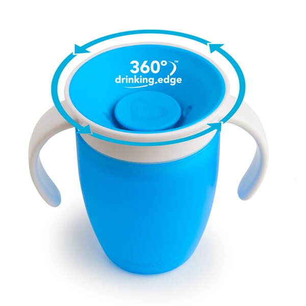 Cana cu manere MUNCHKIN Miracle 360 012271, 6 luni+, 207ml, albastru-alb