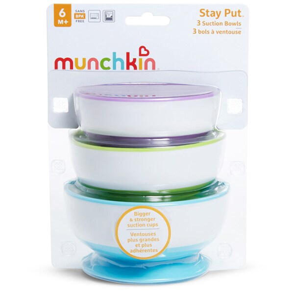 Bol cu ventuza MUNCHKIN 051750, 6 luni+, 3 buc, multicolor