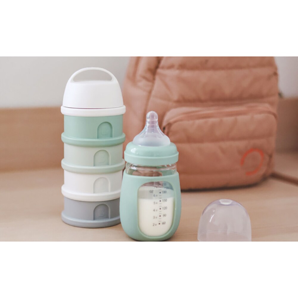 Set recipiente lapte praf BEABA B911711, 4 buc, verde-alb