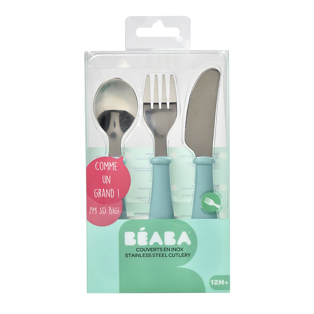 Set tacamuri BEABA B913461, 12 luni+, 3 buc, verde-argintiu