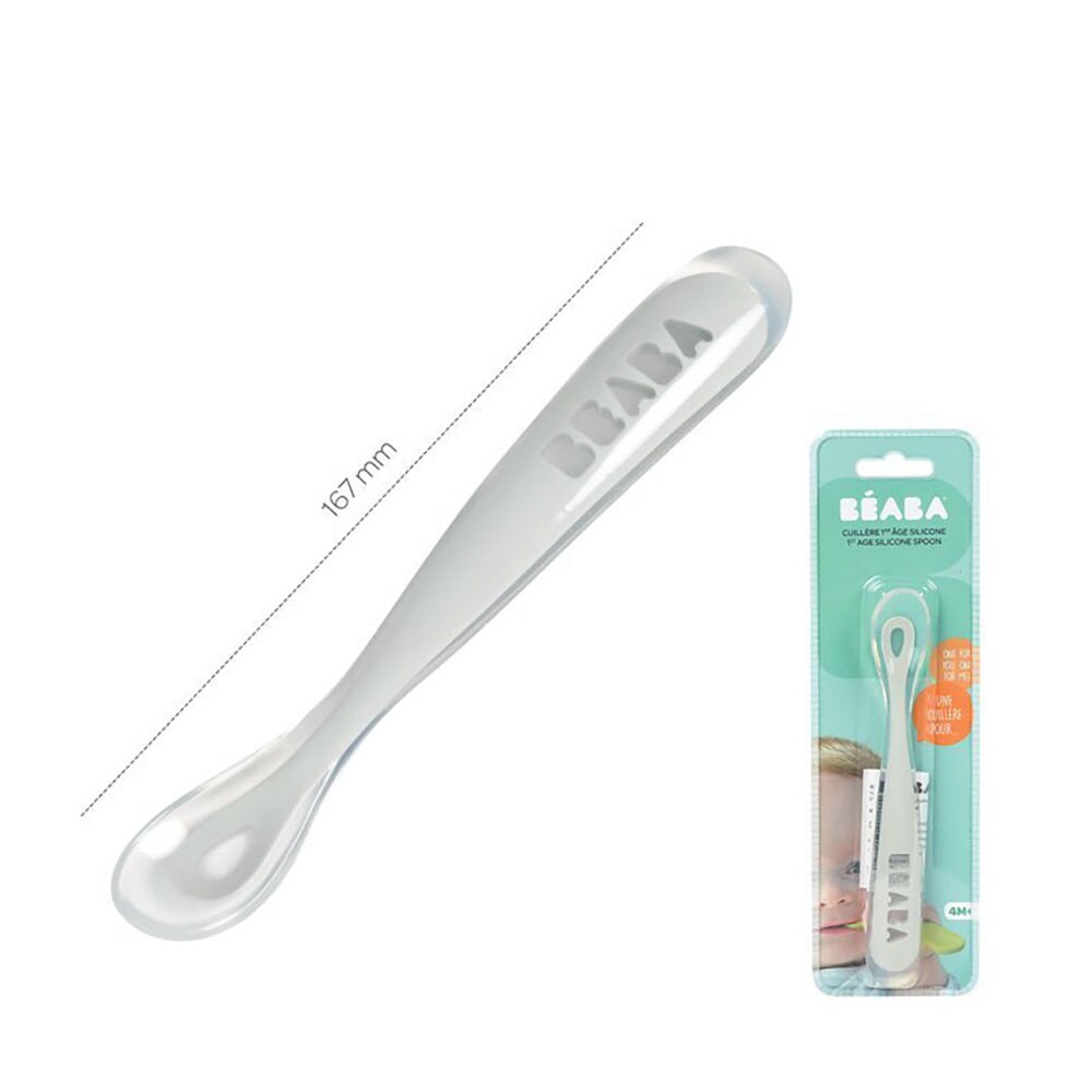 Lingurita soft BEABA B913463, 4 luni+, gri