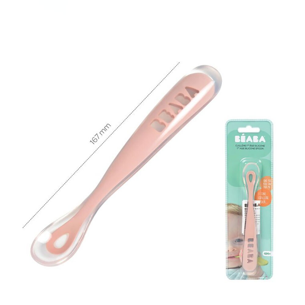 Lingurita soft BEABA B913464, 4 luni+, roz
