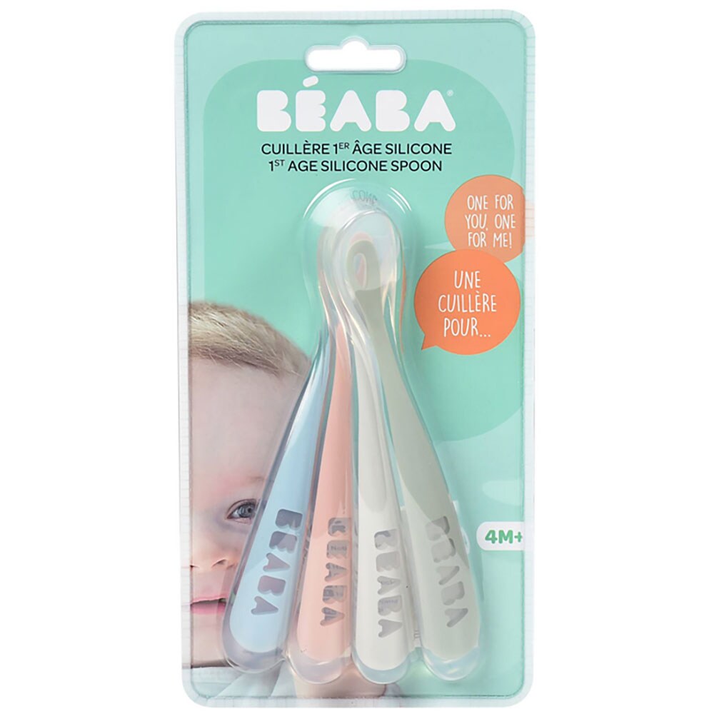 Set lingurite BEABA B913465, 4 luni+, 4 buc, multicolor