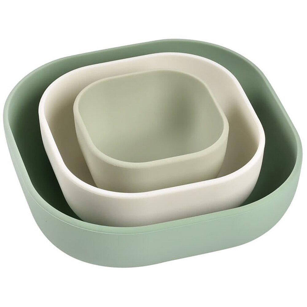 Set 3 boluri BEABA B913567, 6 luni+, verde-alb