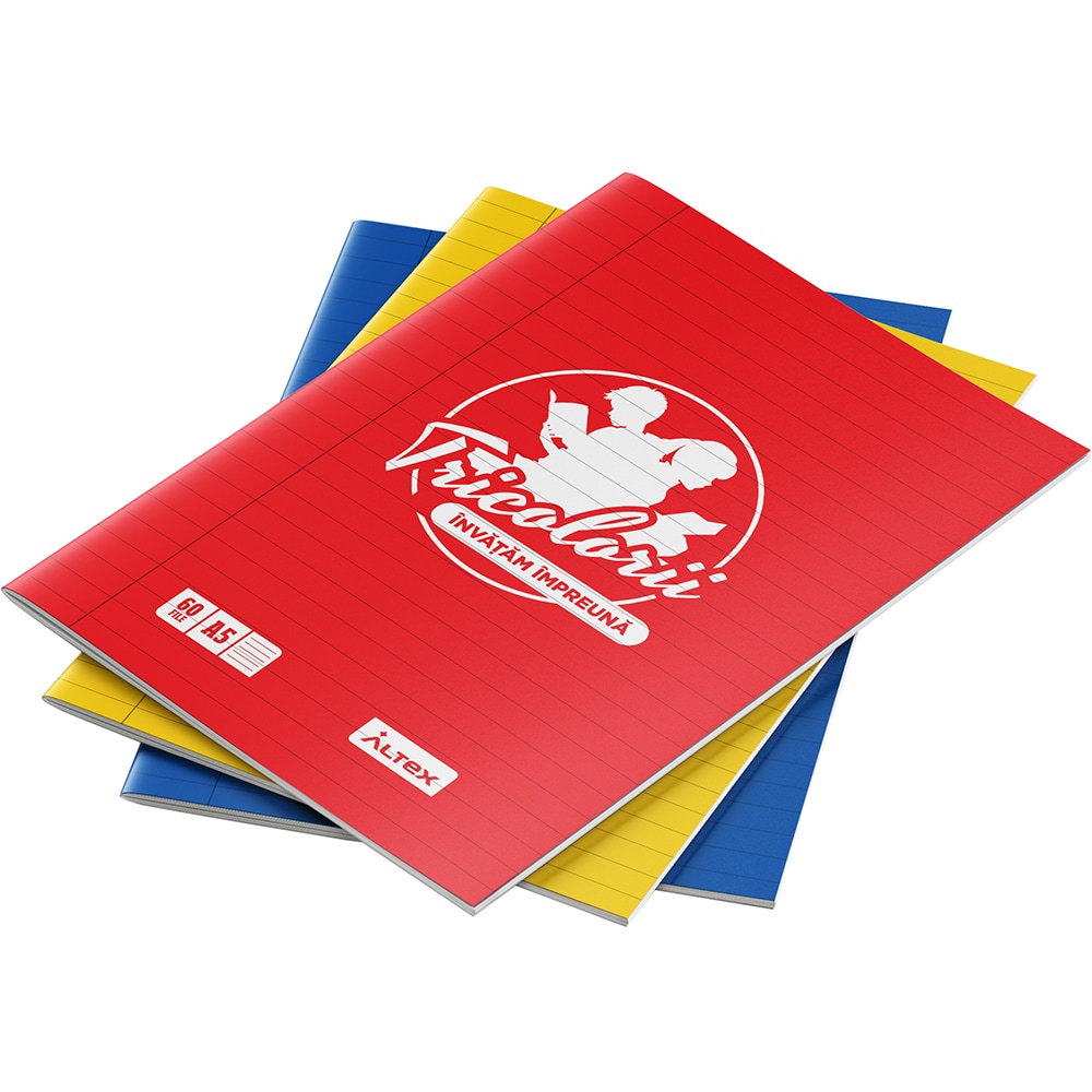 Caiet pentru scoala ECHIPA NATIONALA DE FOTBAL A ROMANIEI, dictando, A5, 60 file, legatura capsata, multicolor