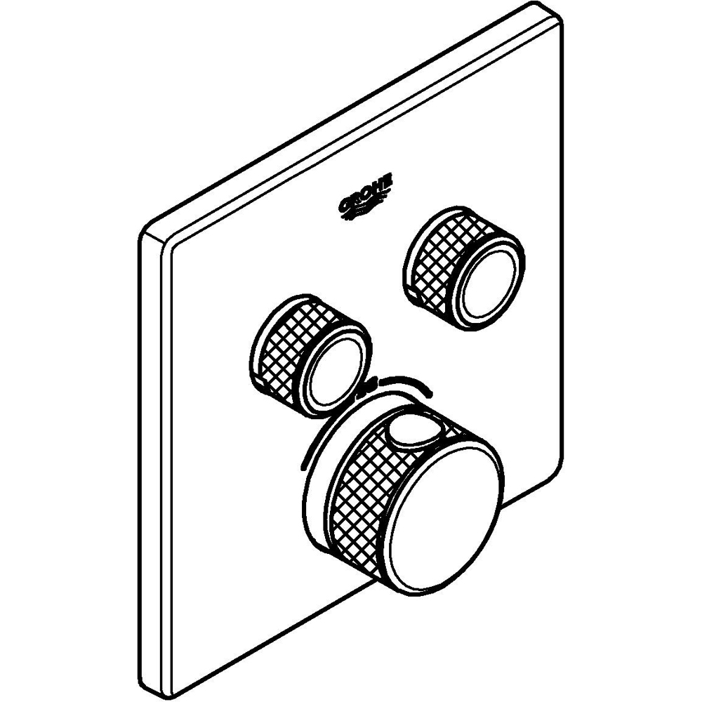Unitate comanda GROHE Grohtherm SmartControl 102166KF00, termostat, metal, negru