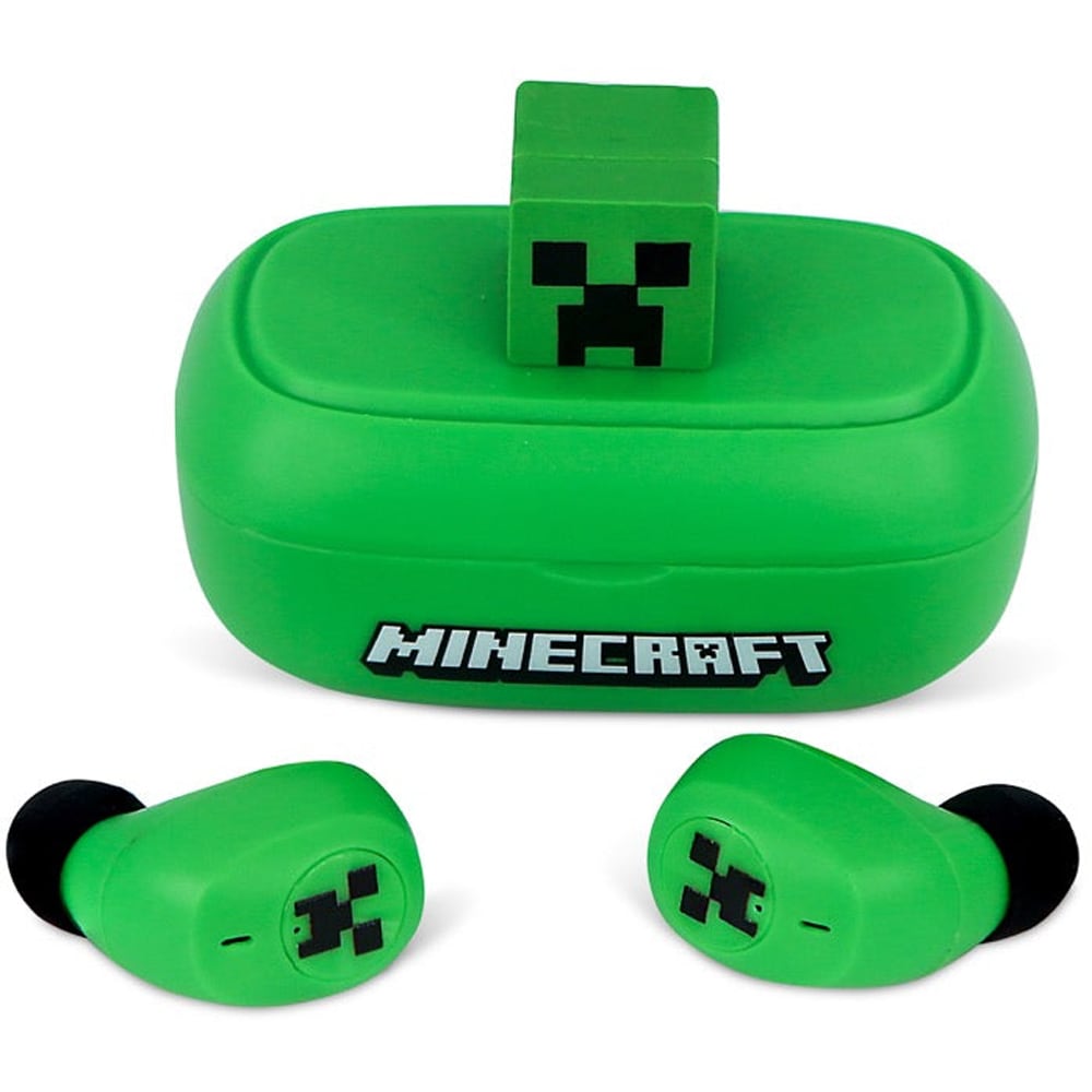 Casti pentru copii OTL Minecraft 3D Character, Bluetooth, In-ear, Microfon, verde