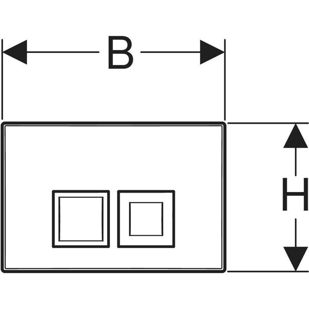 Clapeta actionare GEBERIT Delta 35 115135465, dubla actionare, crom mat