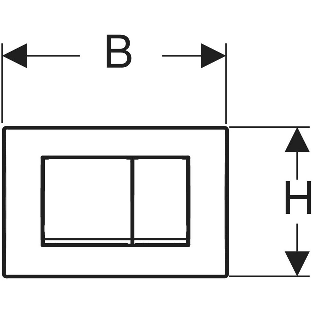 Clapeta actionare GEBERIT Delta 30 115137461, dubla actionare, crom mat