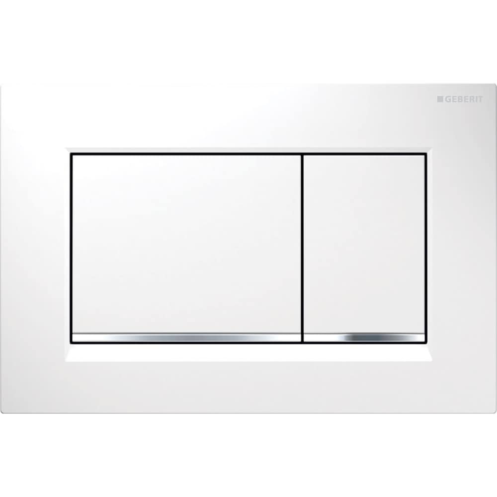 Clapeta actionare GEBERIT Sigma 30 115883KJ1, dubla actionare, alb, detalii crom lucios