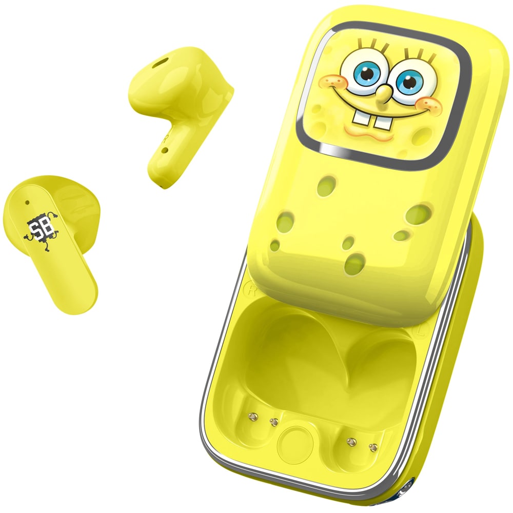 Casti pentru copii OTL Spongebob Squarepants, Bluetooth, In-ear, Microfon, galben