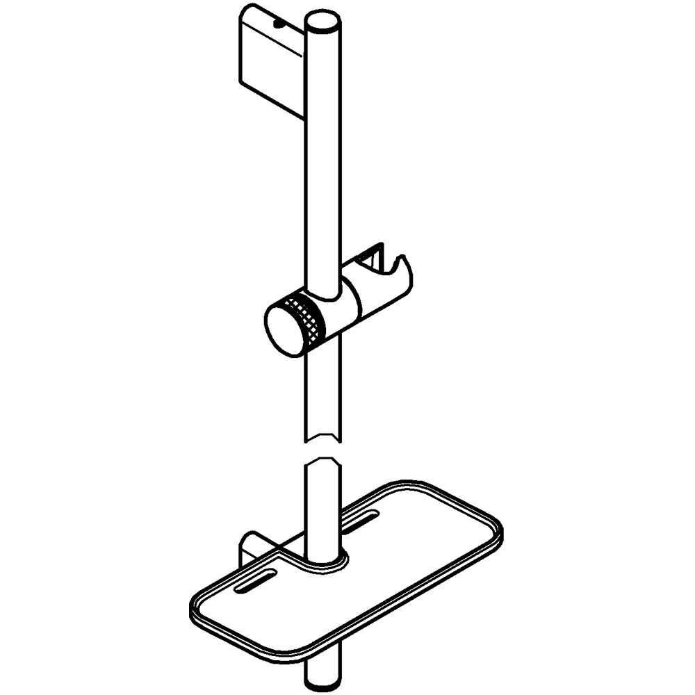 Bara pentru set de dus GROHE RainShower SmartActive 22125KF0, cu etajera, ABS, 90 cm, negru