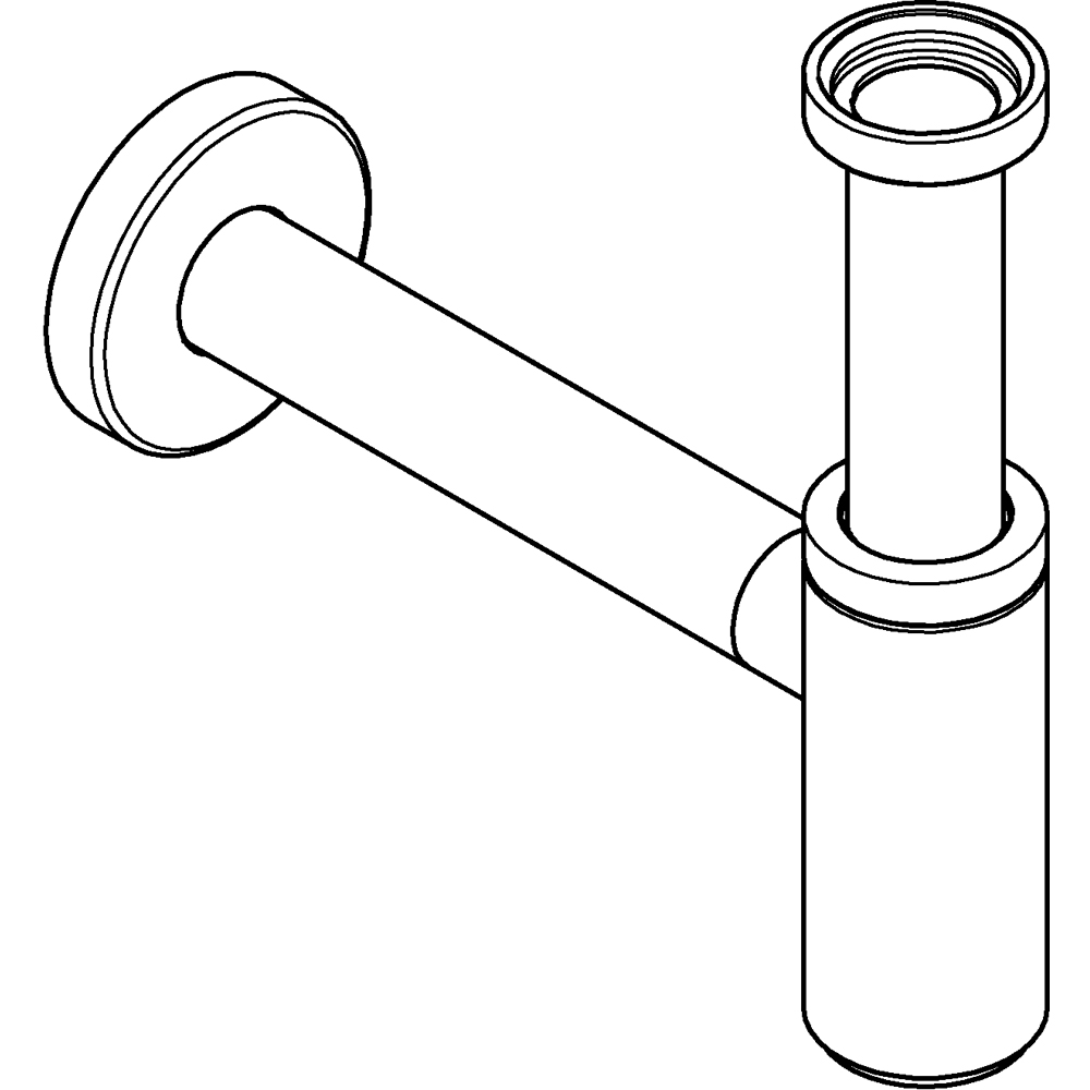 Sifon lavoar GROHE 29509KF0, 1 1/4", evacuare orizontala, negru