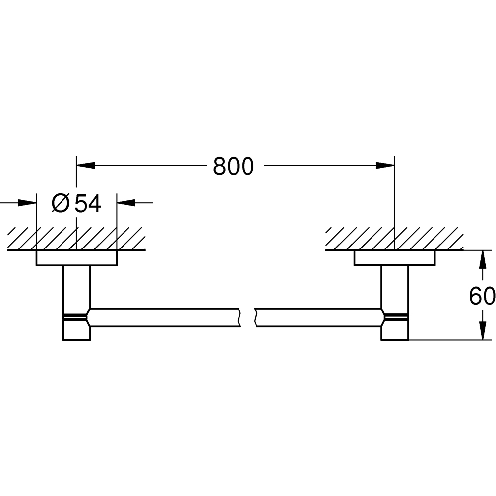 Suport prosop tip bara GROHE Essentials 40386GN1, 80 cm, auriu