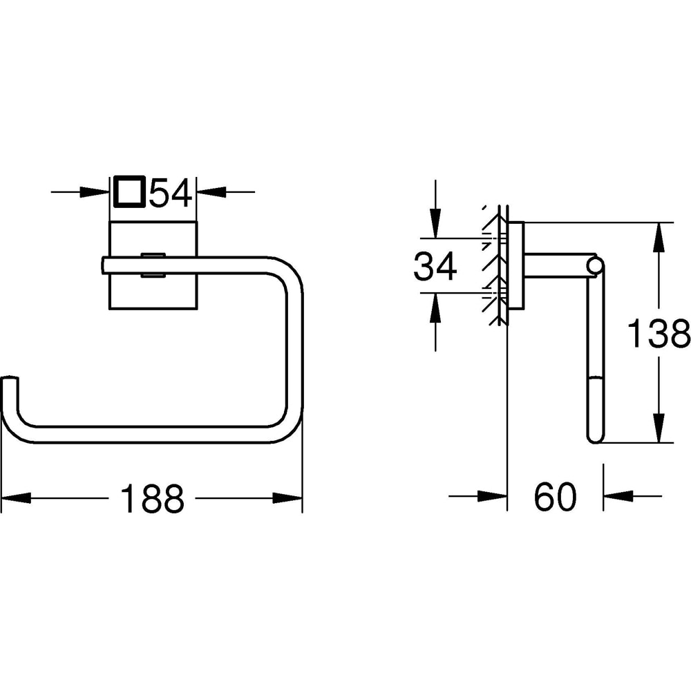 Suport prosop GROHE Start Cube 40975000, crom