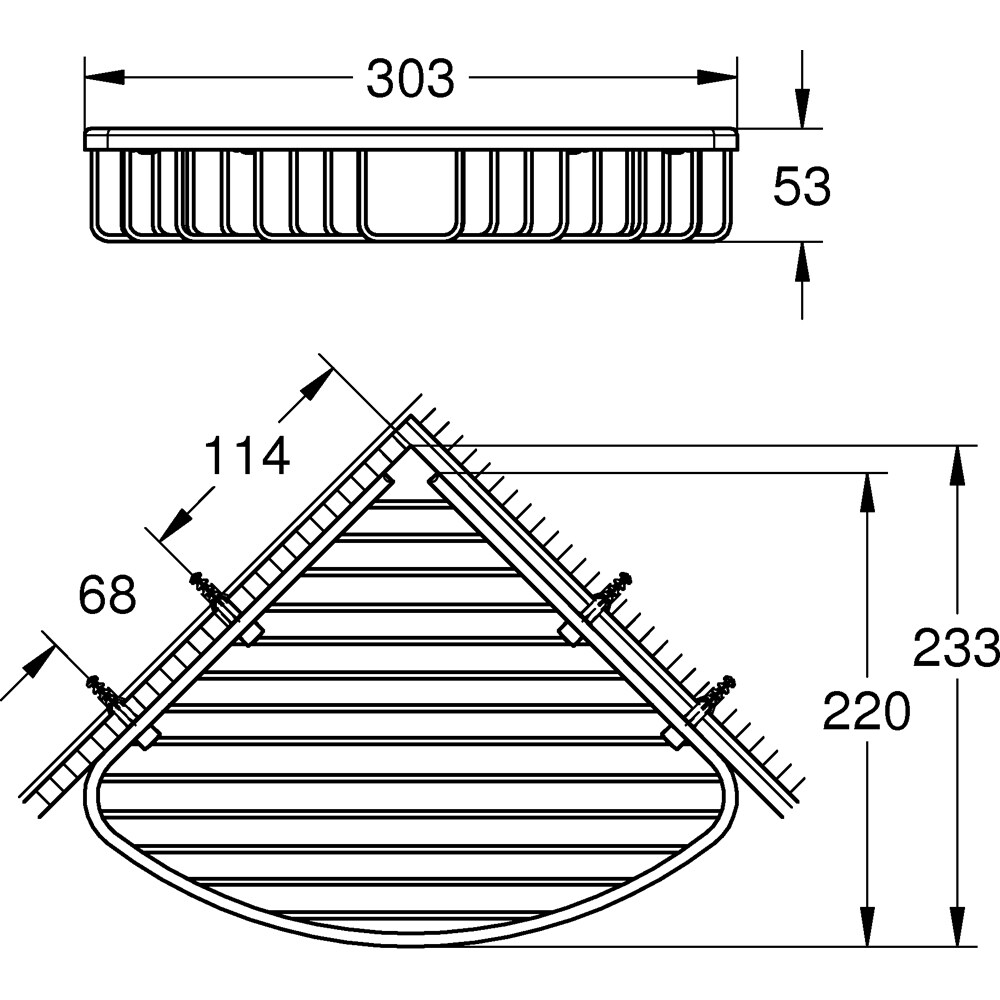 Etajera baie GROHE Start Cosmopolitan 41172000, 22 cm, crom