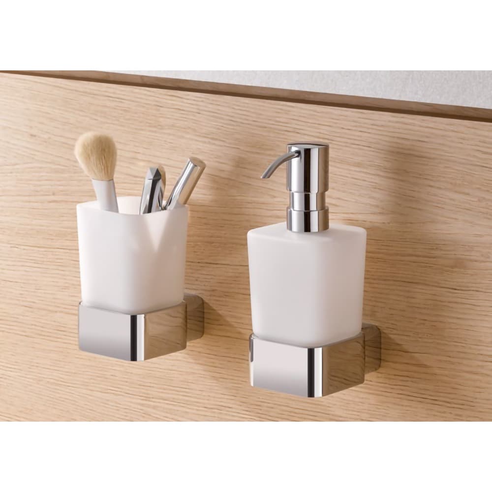 Dozator sapun lichid KLUDI E2 4997605, 500 ml, Sticla, alb-crom