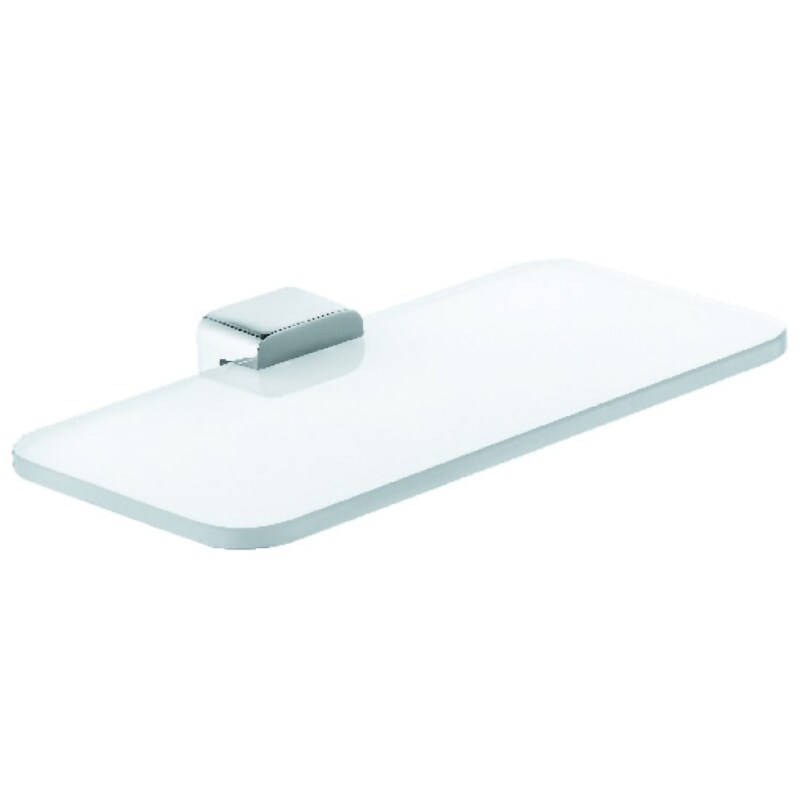 Etajera baie KLUDI E2 4998705, 26 x 14 cm, sticla, alb-crom