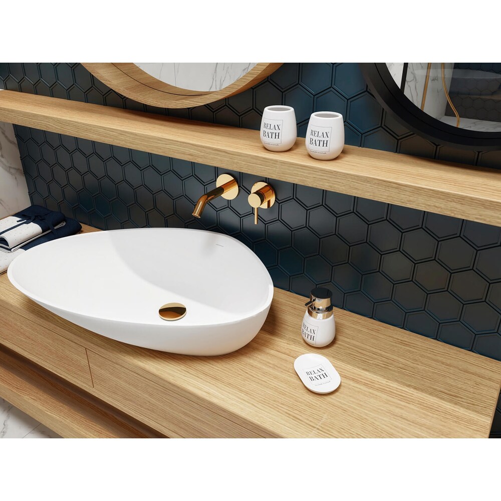 Pahar baie BISK Grama 05599, ceramica, alb