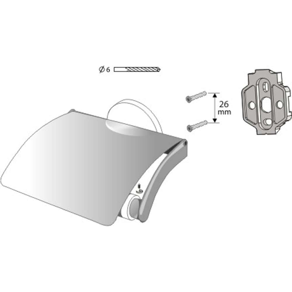 Suport hartie igienica BISK Virginia 72079, argintiu