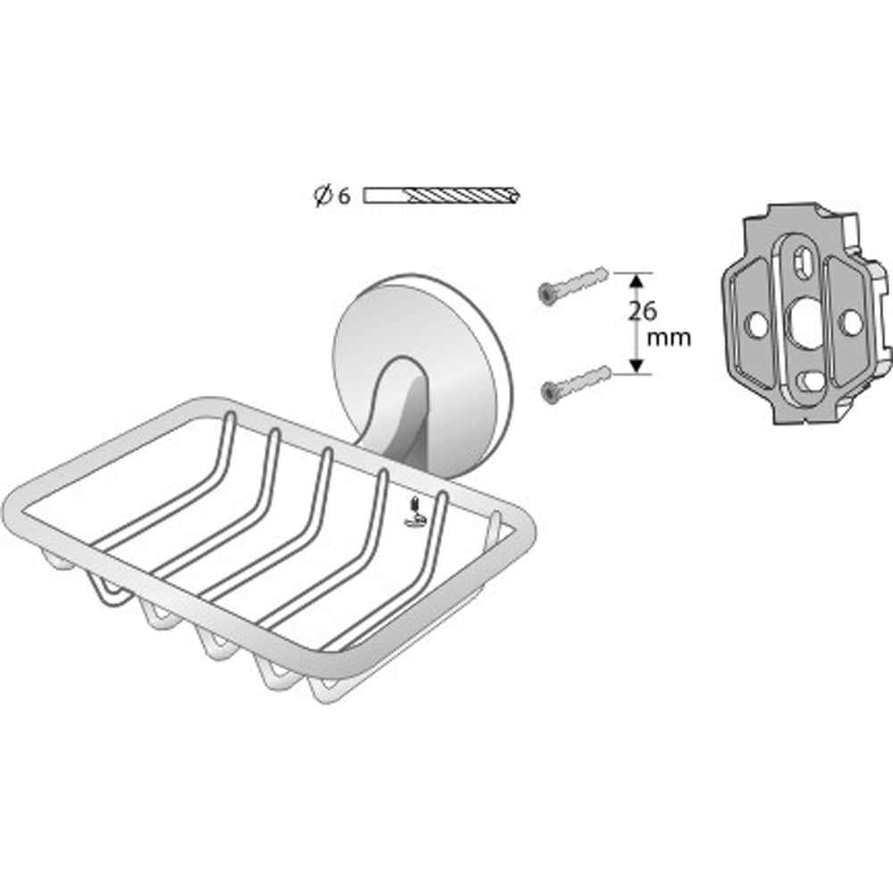 Savoniera pentru dus BISK Virginia 72083, argintiu