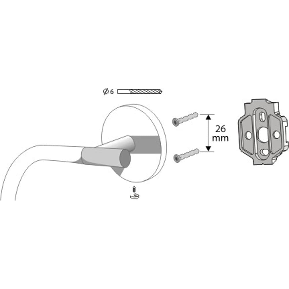 Suport prosop tip inel BISK Virginia 72084, argintiu