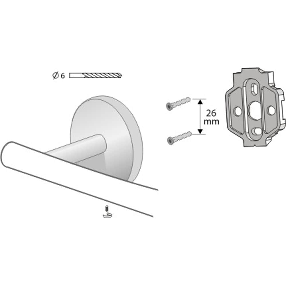 Suport prosop tip bara BISK Virginia 72086, 61 cm, argintiu