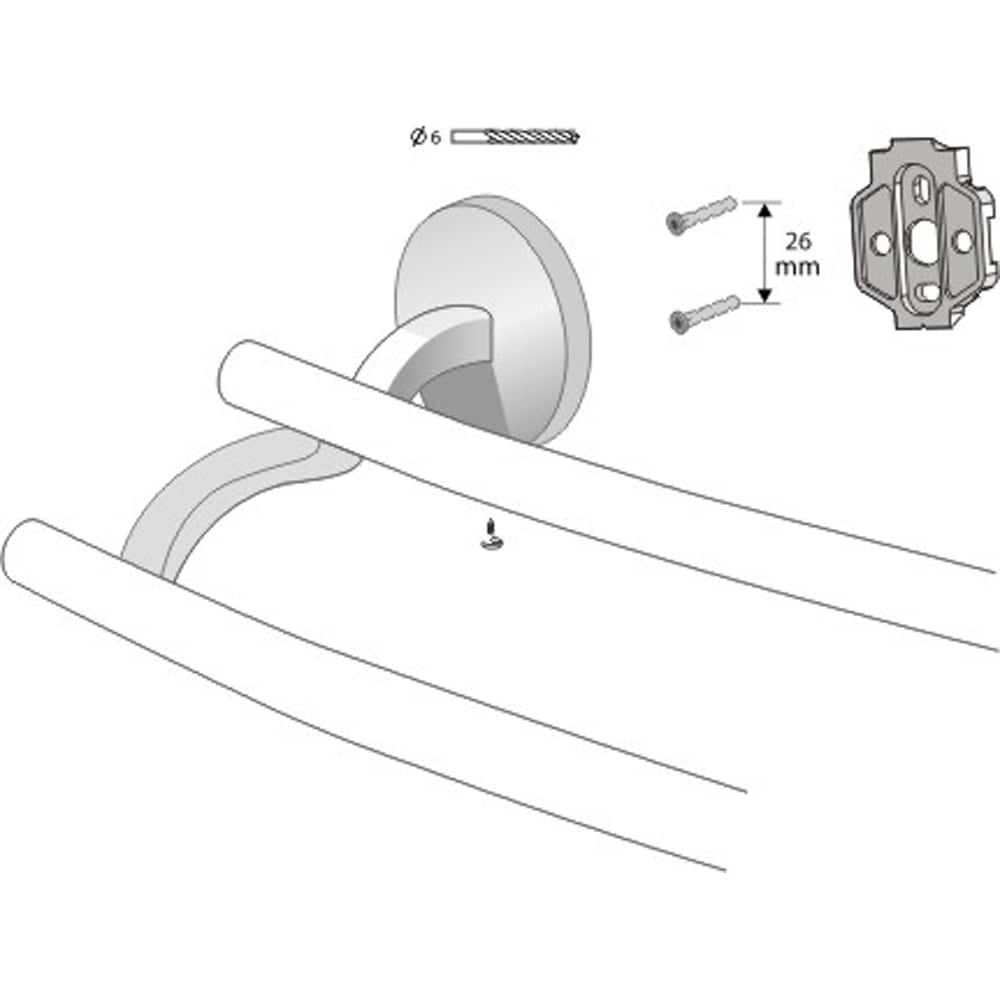 Suport prosop dublu BISK Virginia 72087, 61 cm, argintiu