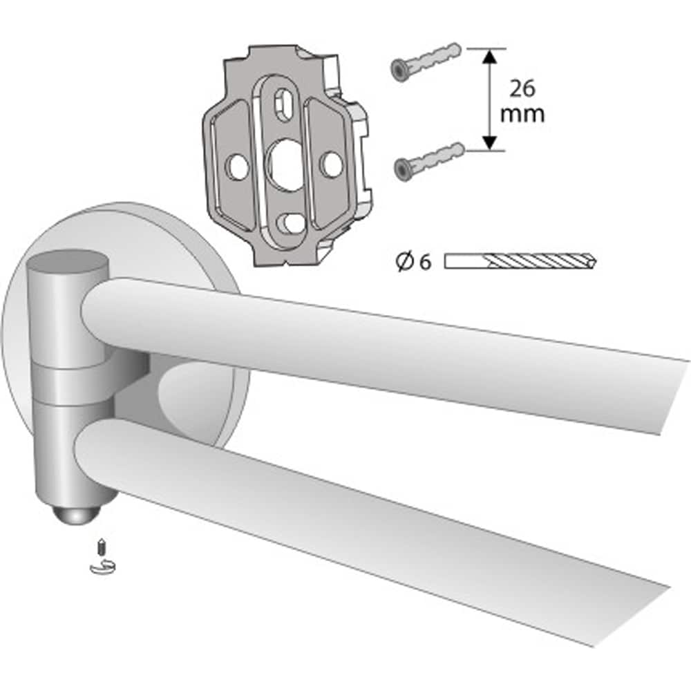 Suport prosop dublu BISK Virginia 72126, 48 cm, argintiu