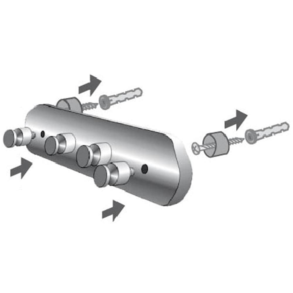 Cuier baie BISK Virginia 72142, 4 agatatoare, argintiu